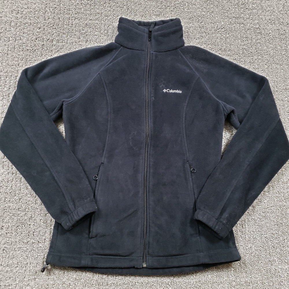 Columbia Fleece Jacket Womens M Black Full Zip Outdoors Gorpcore